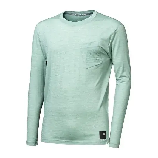 Sensor Heren shirt met lange mouwen Sensor Merino Air traveller basil green