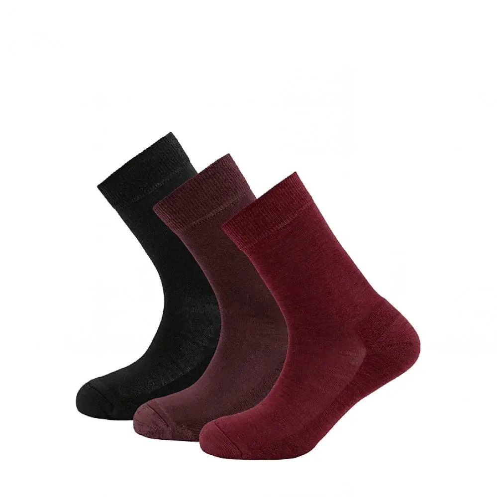Devold Dames wollen sokkenset Devold Daily merino Medium 3pack WMN beetroot 36-40