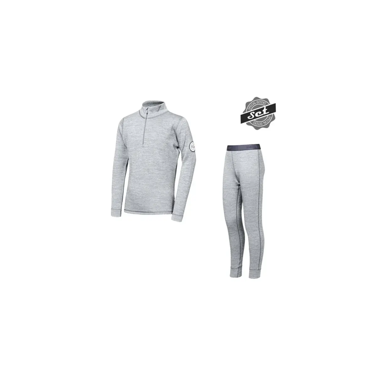 Sensor Thermokledingset Sensor MERINO BOLD kinder cool gray