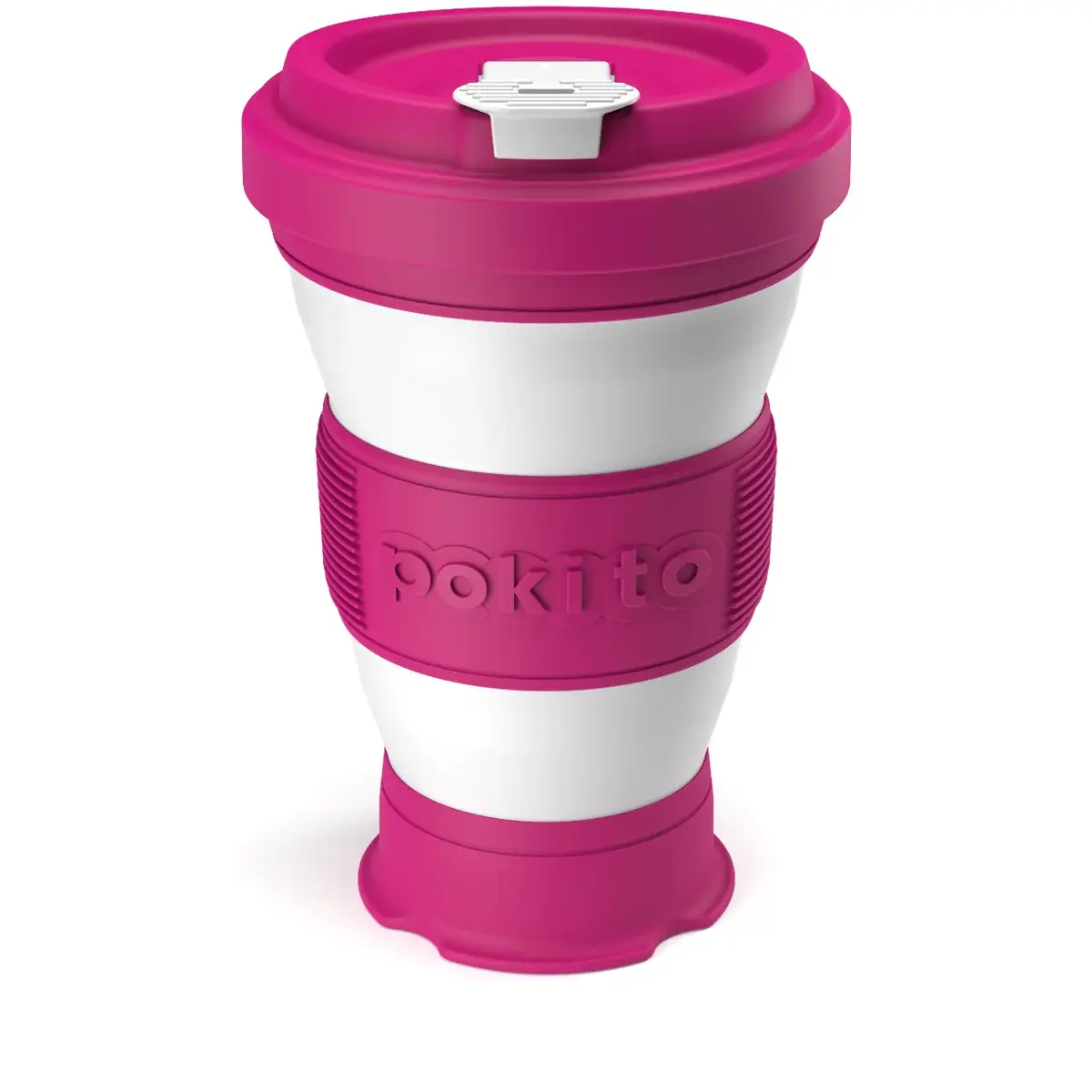Pokito Vouwbeker Pokito 3v1 475ml framboosrood