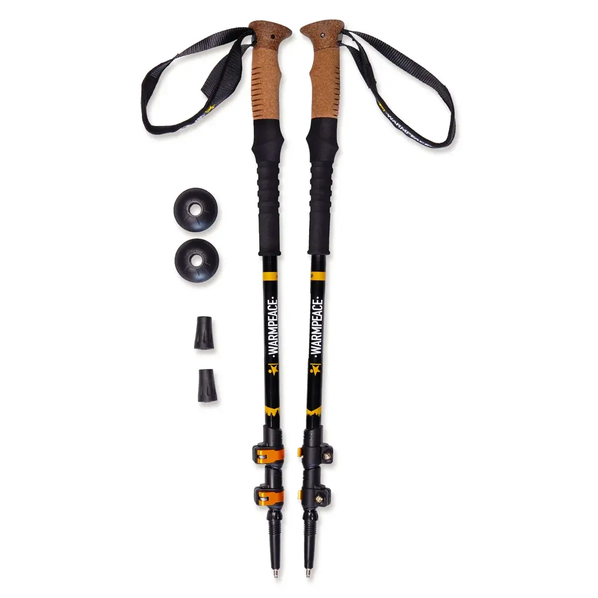Warmpeace Wandelstokken Warmpeace Hiker black/yellow
