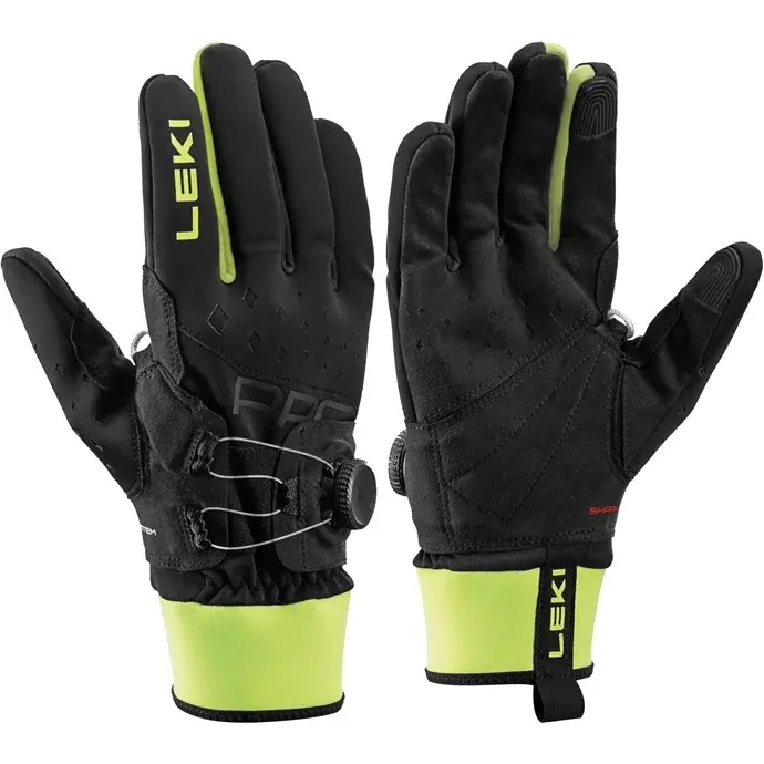 Leki Unisex handschoenen Leki PRC Boa® Shark black-neon yellow