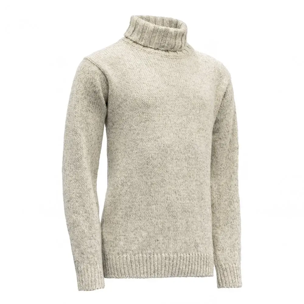 Devold Unisex wandeltrui Devold Nansen Wool High Neck Grey Melange