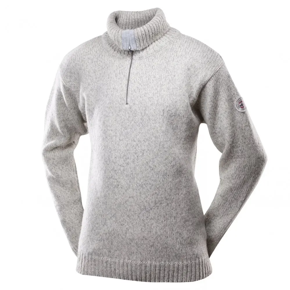 Devold Unisex wandeltrui Devold Nansen Wool Zip Neck Grey Melange