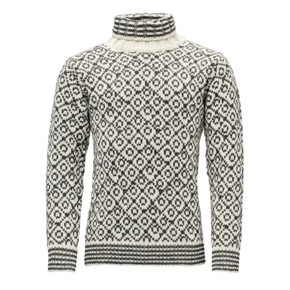 Devold Unisex wandeltrui Devold Svalbard Wool High Neck Offwhite/Anth.
