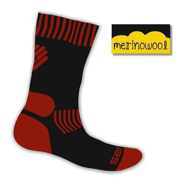 Sale Sensor Expedition Merino Wool sokken zwart/rood