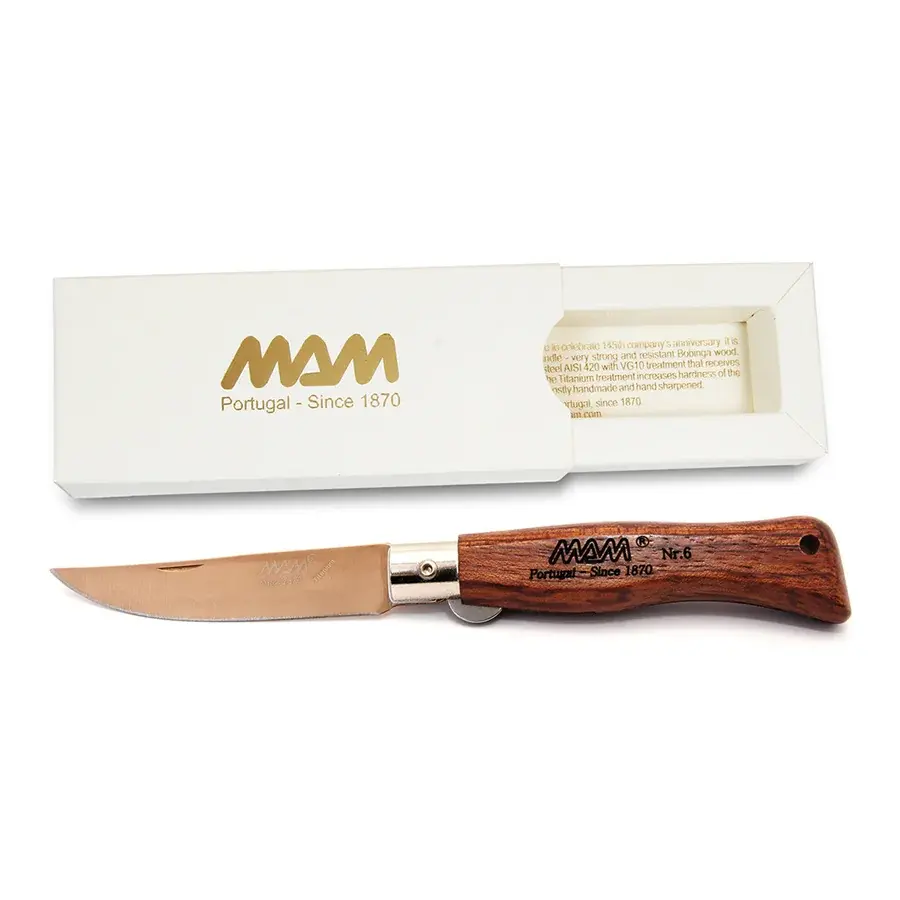 MAM Zakmes met vergrendeling MAM Douro 5000 Bronze Titanium 7,5 cm bubinga